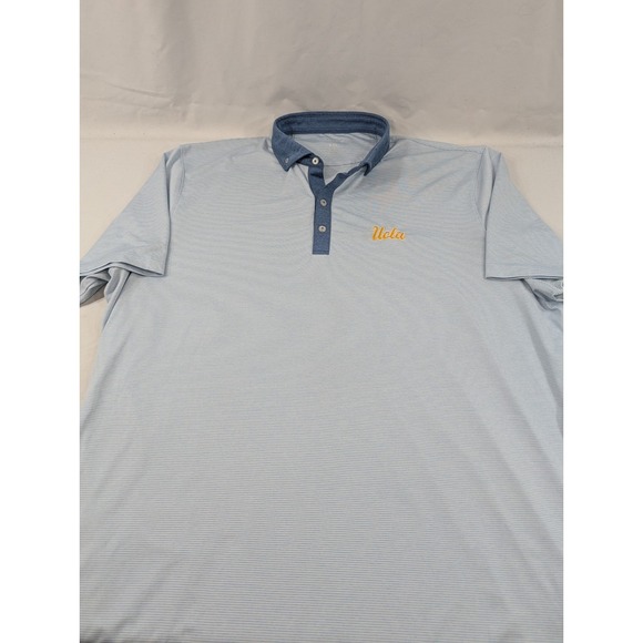Johnnie O Shirt Mens XXL Blue UCLA Bruins Performance Polo Striped  Preppy - Picture 3 of 7